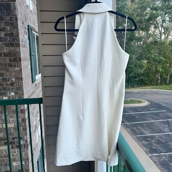🆕 French Connection White Sleeveless Blazer Dress Tailored Mini Detail Size US 4 - Picture 5 of 15